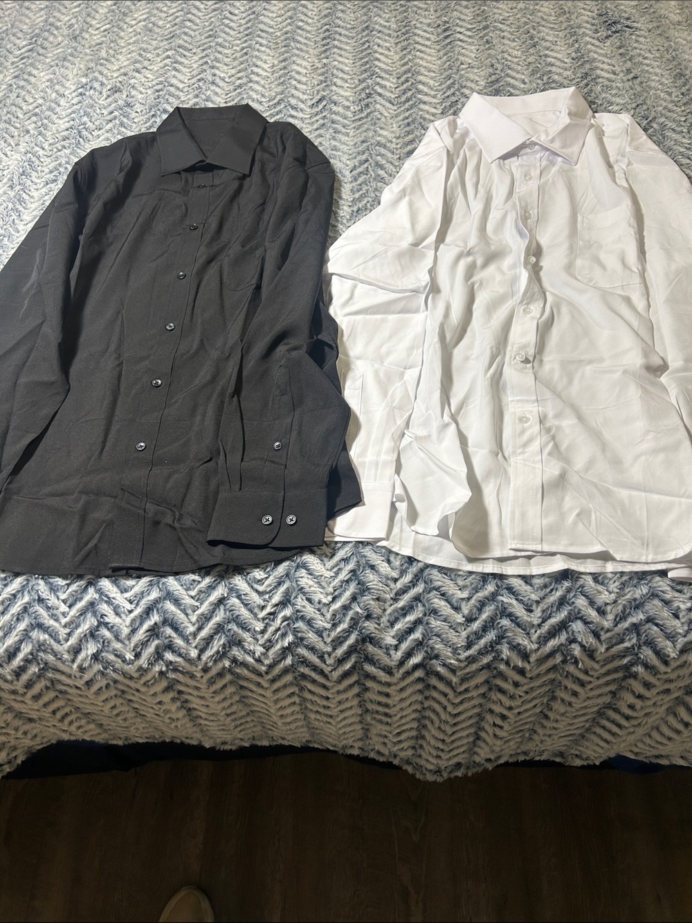 Black and White Men’s Dress Shirt Set - Classic Collared Button-Down